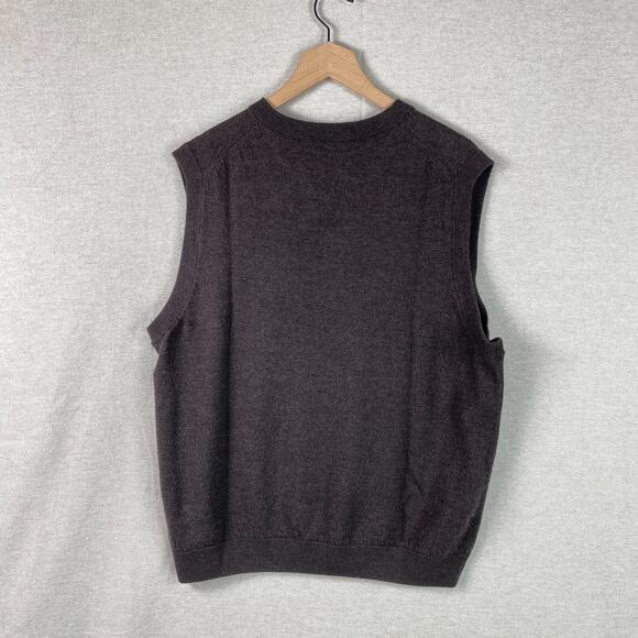 Turnbury Mens 100% Merino Wool Sweater Vest Size XL Brown Preppy Grandpacore - Picture 6 of 9